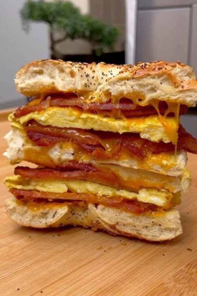 Air Fryer Bagel Egg Sandwich
