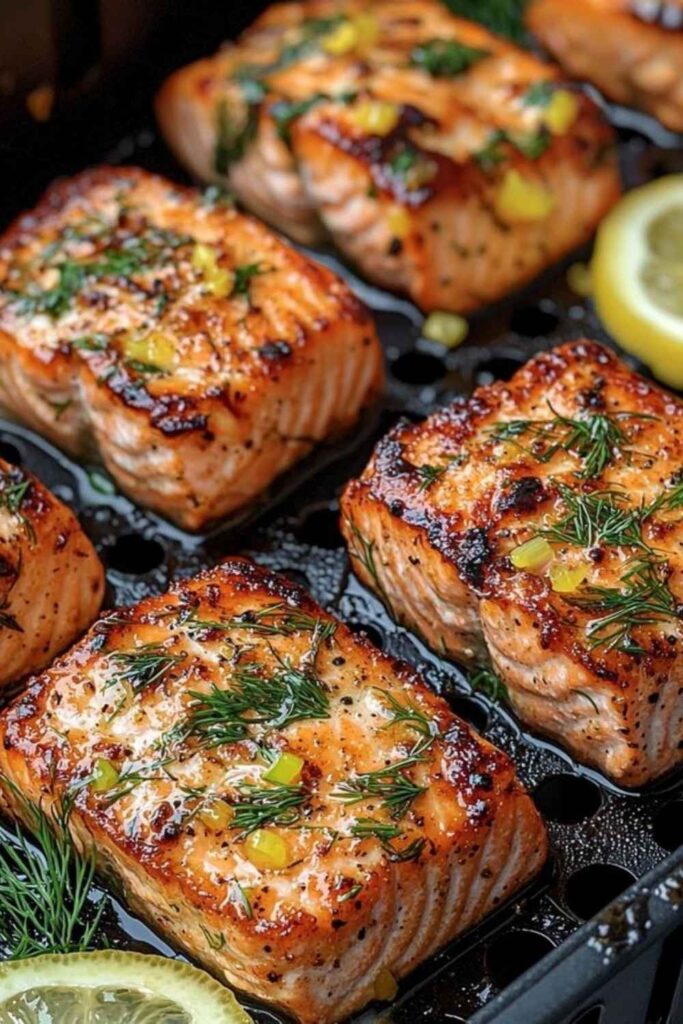 Air Fryer Salmon with Lemon and Dill
