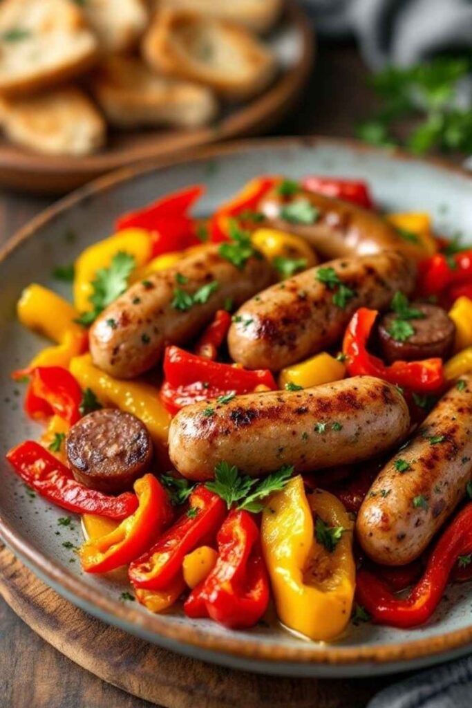 Air Fryer Sausage and Peppers