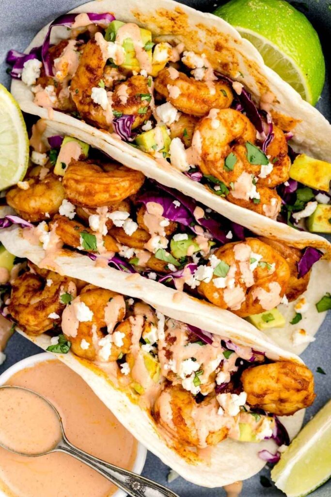 Air Fryer Shrimp Tacos With Slaw