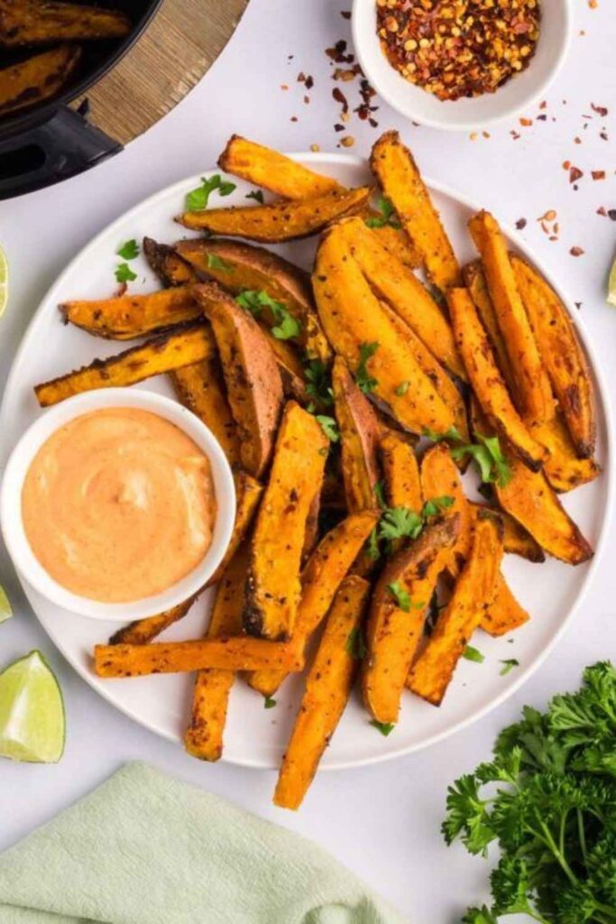 Air Fryer Sweet Potato Wedges No Soaking Required