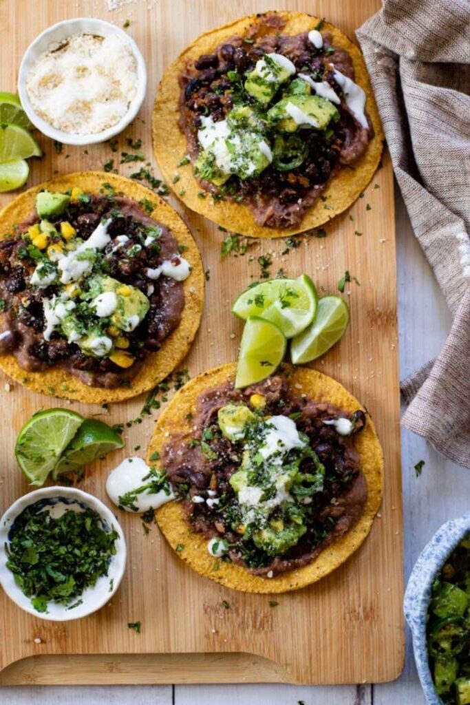 Avocado and Black Bean Tostadas