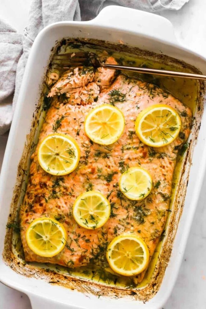 Baked Salmon with Lemon and Herbs