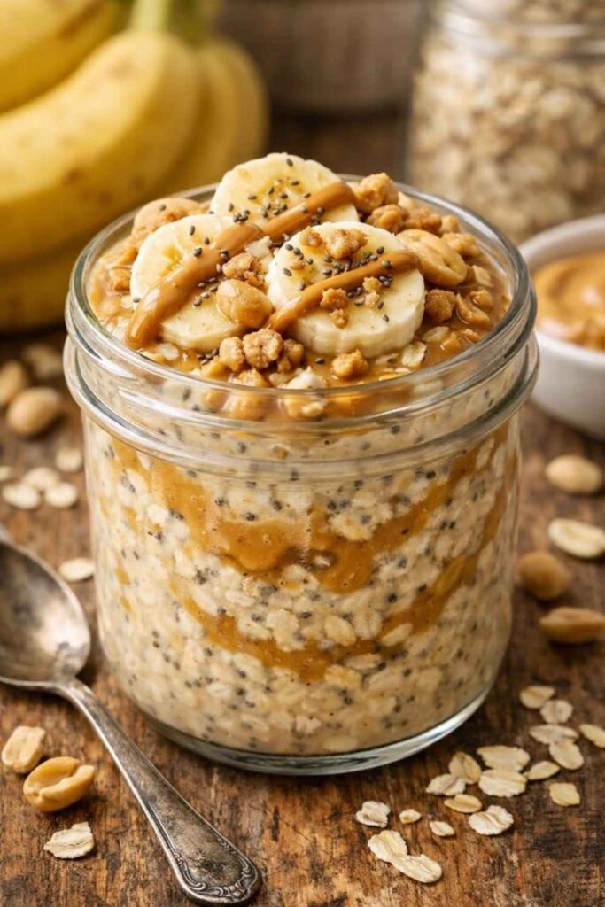 Banana Peanut Butter Overnight Oats
