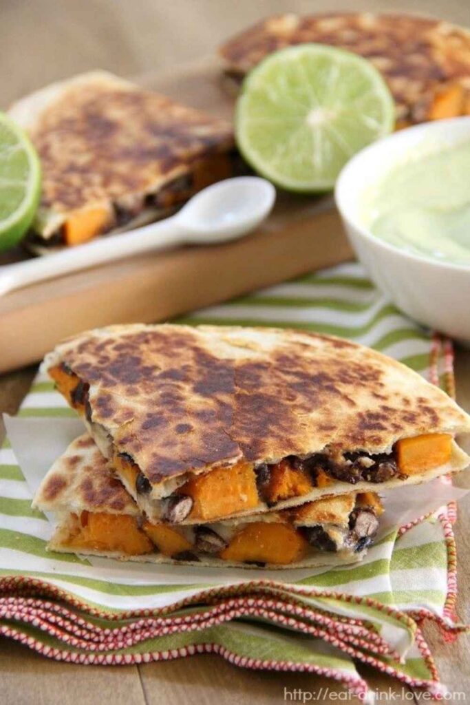 Black Bean Quesadilla with Avocado Crema