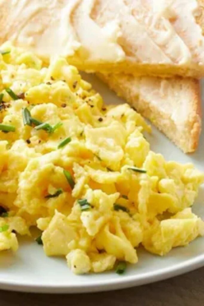 Buttery Scrambled Eggs and Toast Dinner