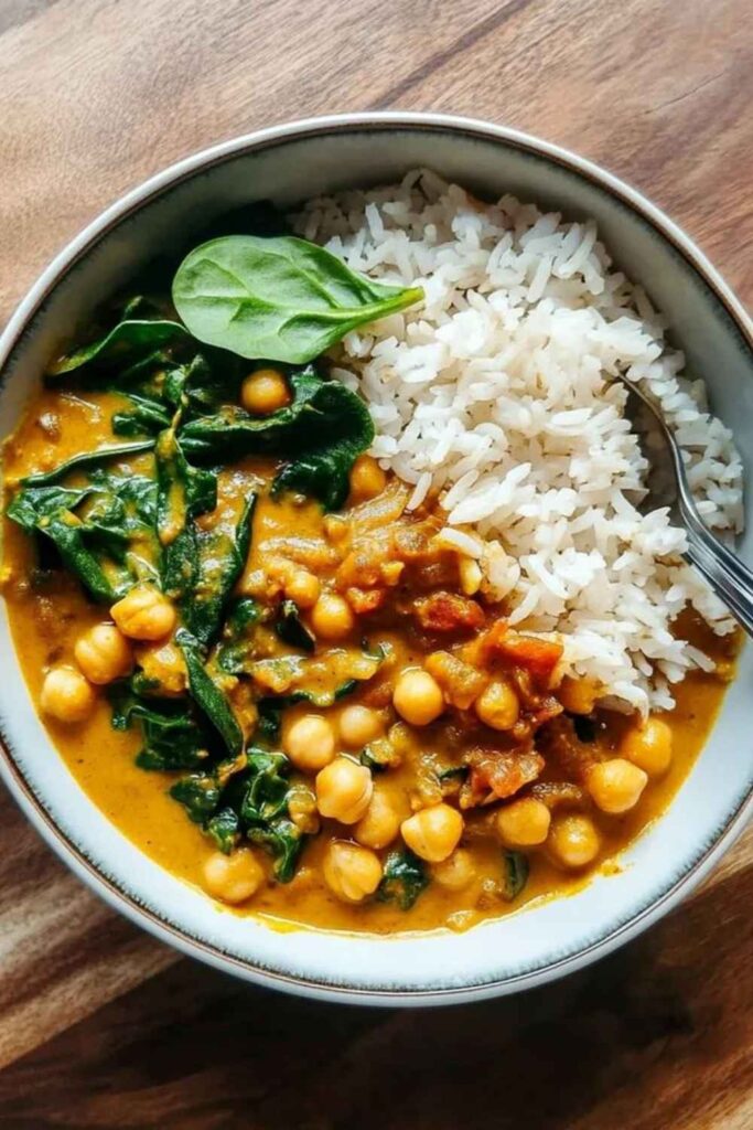 10 Easy Healthy Dinner Recipes for Busy Weeknights That Actually Taste Good 5 Chickpea and Spinach Coconut Curry No Meat Required