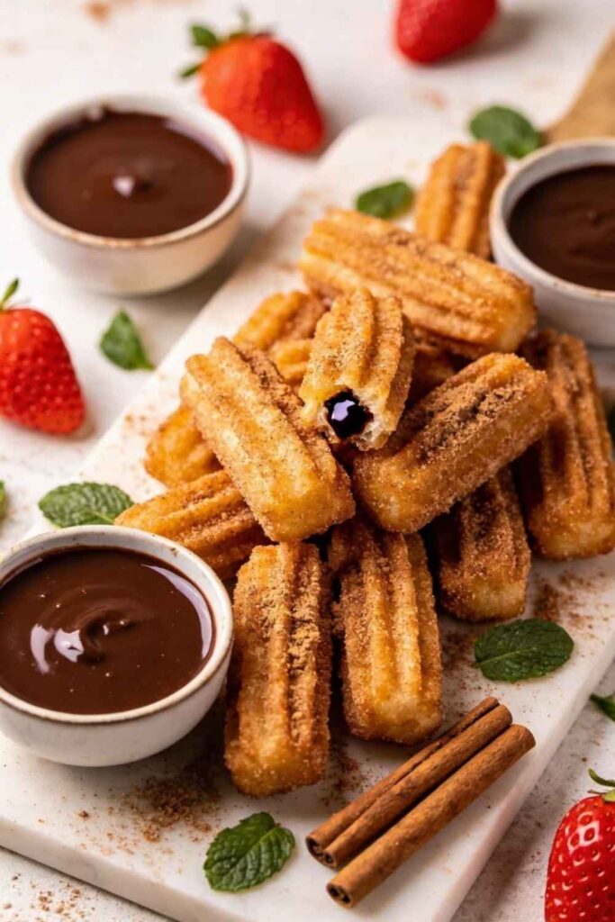 Churro Bites With Chocolate Dip