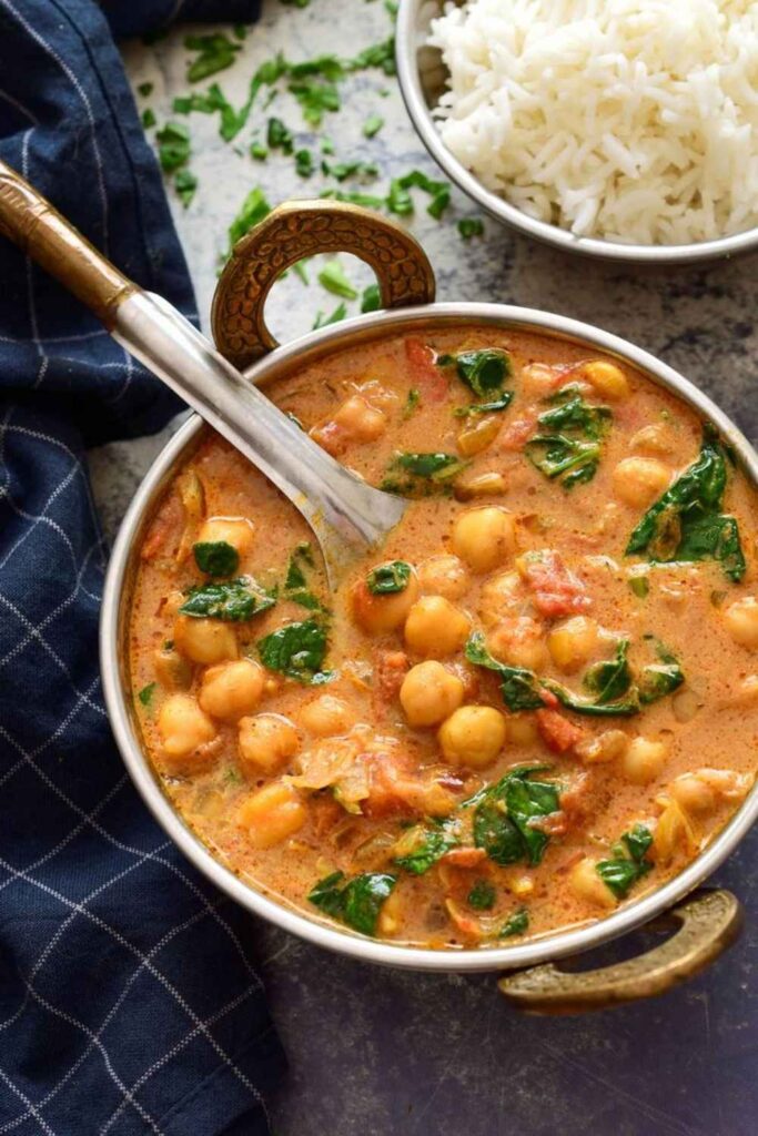 Coconut Curry Chickpeas with Rice