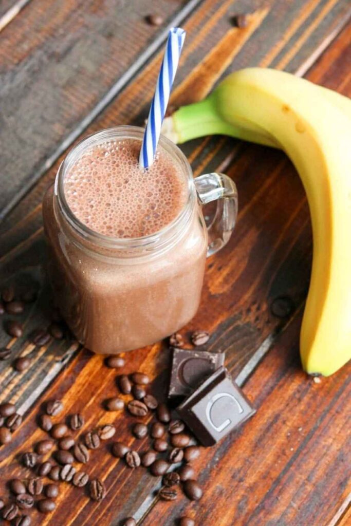 Coffee Banana Smoothie Breakfast in One Glass