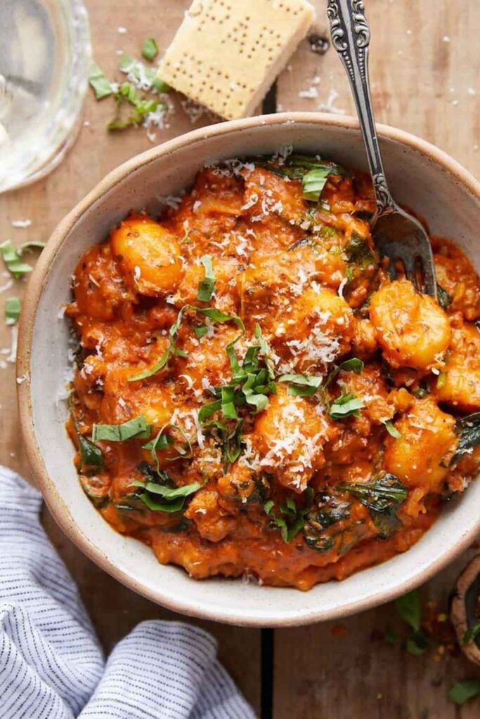 Creamy Tomato Gnocchi with Spinach