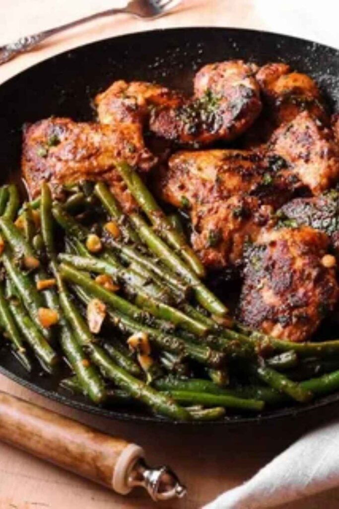 Garlic Butter Chicken Thighs with Green Beans