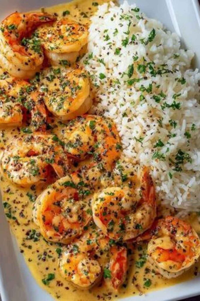 Garlic Butter Shrimp with Rice