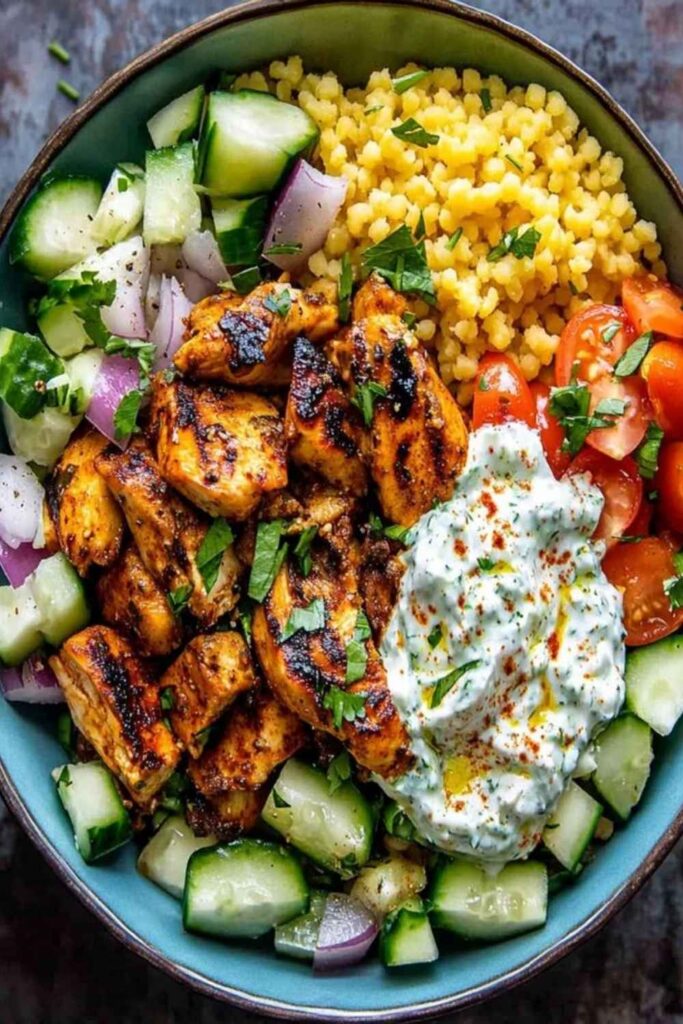  Greek Chicken Bowls with Tzatziki