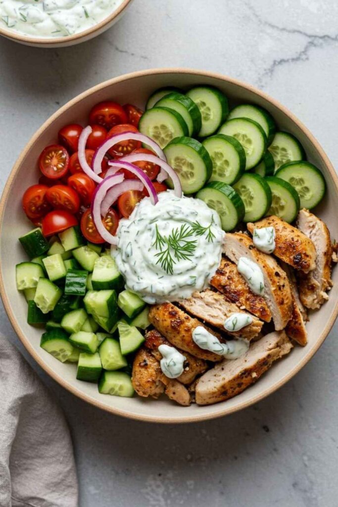 10 Easy Healthy Dinner Recipes for Busy Weeknights That Actually Taste Good 6 Greek Chicken Bowls with Tzatziki