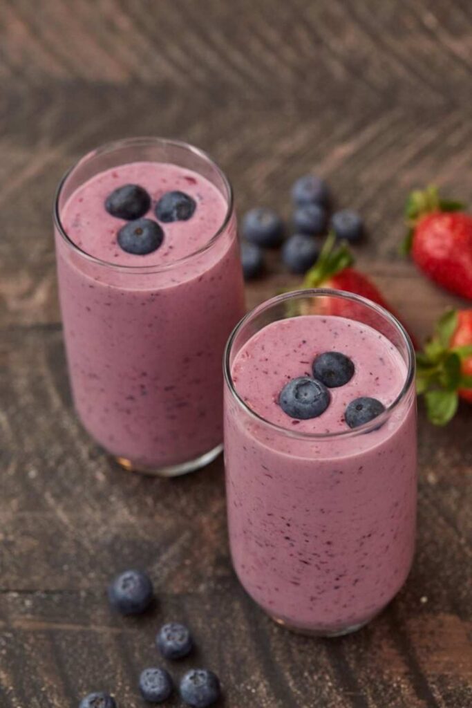 Homemade Smoothie With Frozen Fruit and Oats