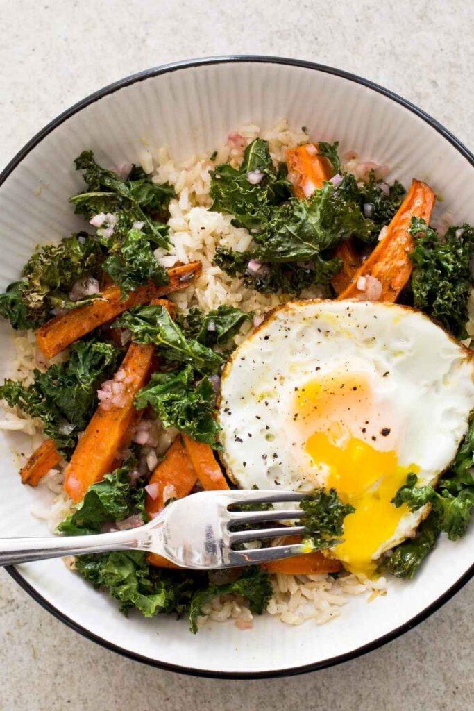 Leftover Grain Bowl with a Fried Egg Hot Option