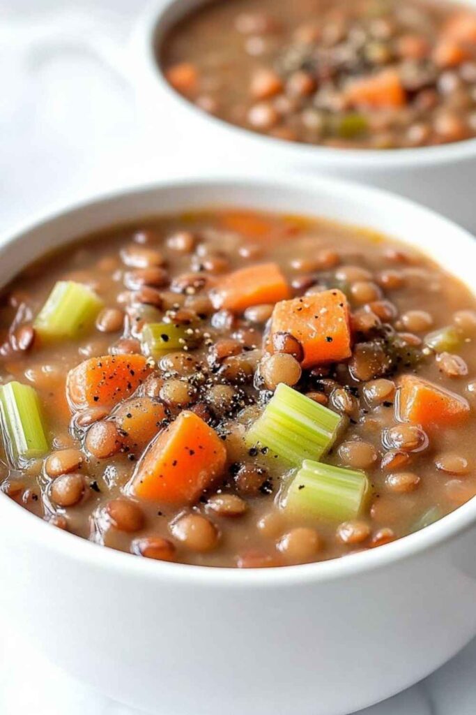 Lentil Soup Portioned and Frozen