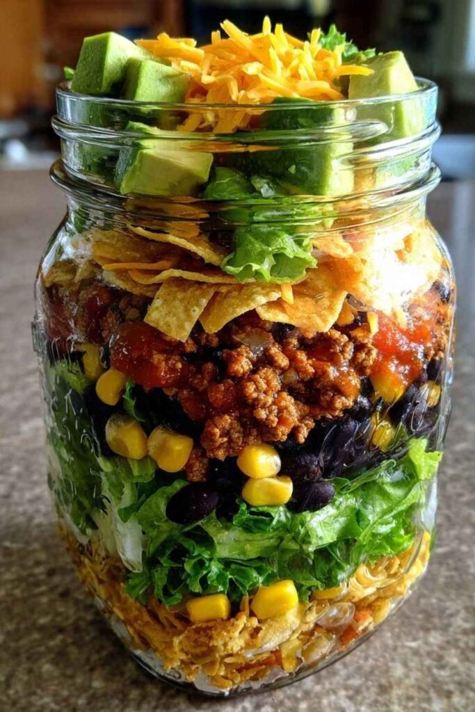 Mason Jar Layered Salad