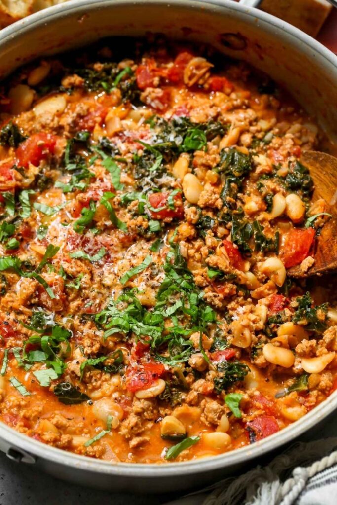 10 Easy Healthy Dinner Recipes for Busy Weeknights That Actually Taste Good 3 One-Pot Turkey and White Bean Skillet