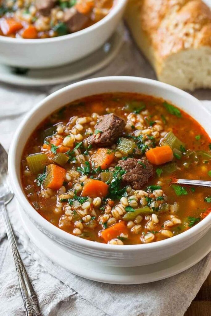 One Pot Beef and Barley Soup