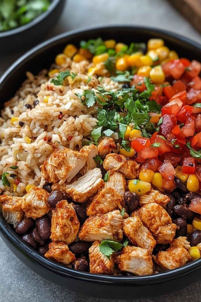 One Pot Chicken Burrito Bowl