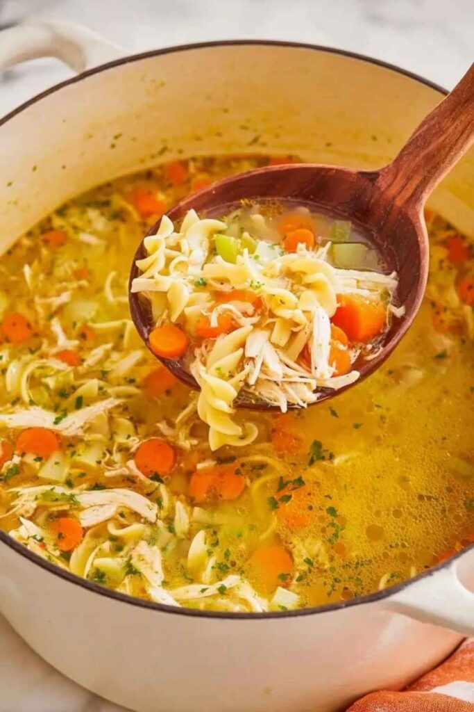 One Pot Chicken Noodle Soup From Scratch, Not From a Can
