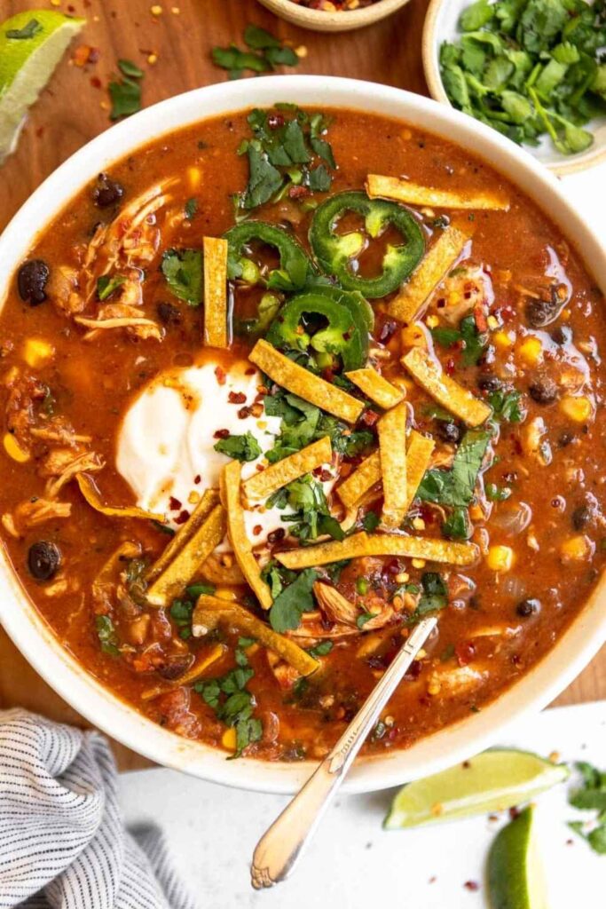 One Pot Chicken Tortilla Soup