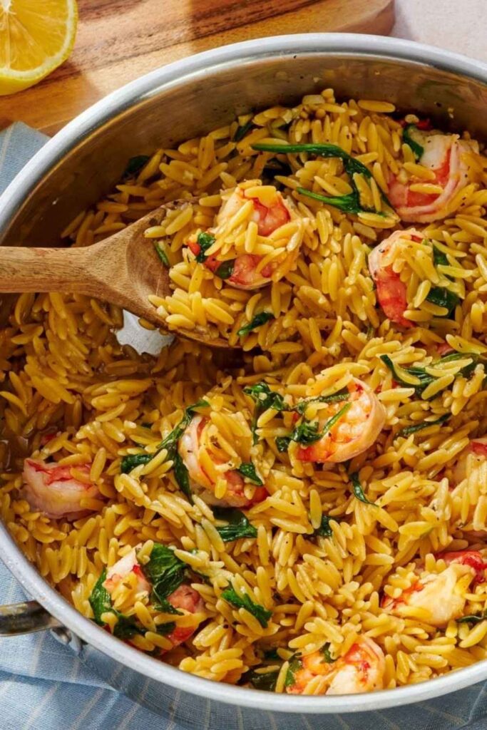 One-Pot Lemon Garlic Shrimp Orzo