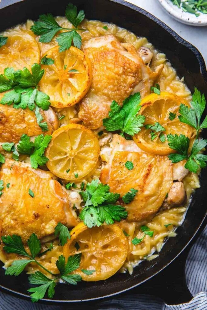 one pot lemon orzo with chicken
