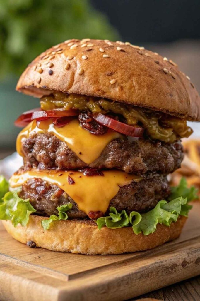 Plain Burger Patties with All the Toppings on the Side