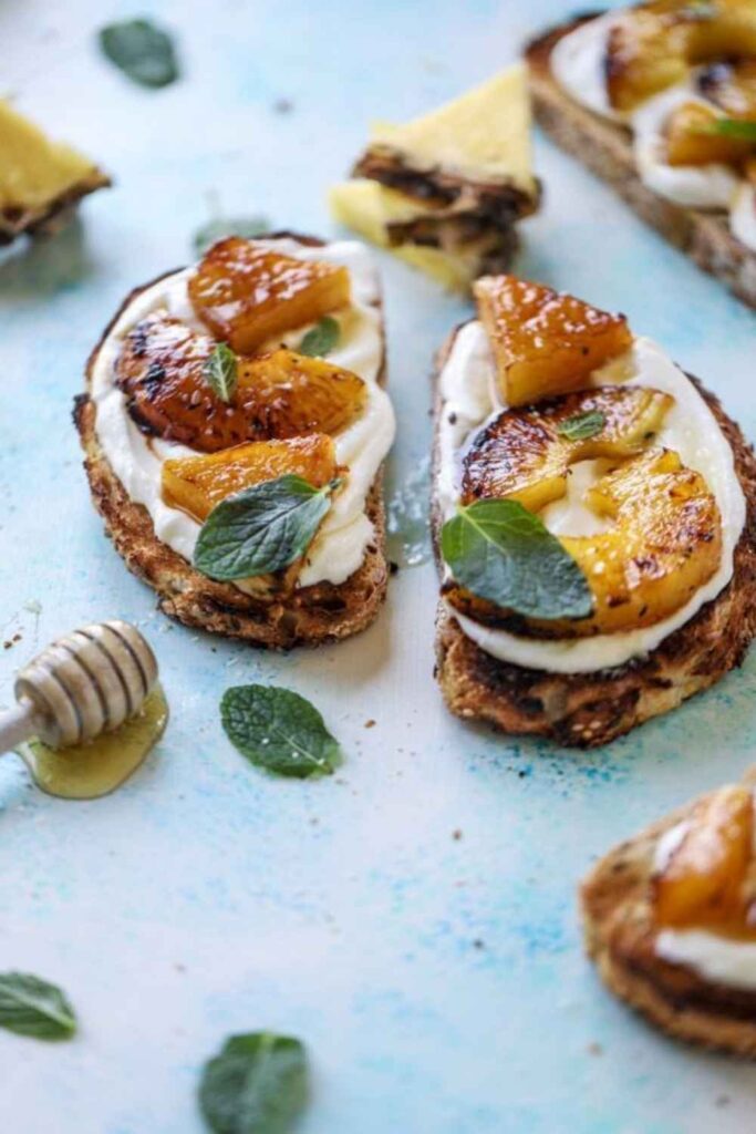 Ricotta Toast With Pistachio, Honey, and Sea Salt