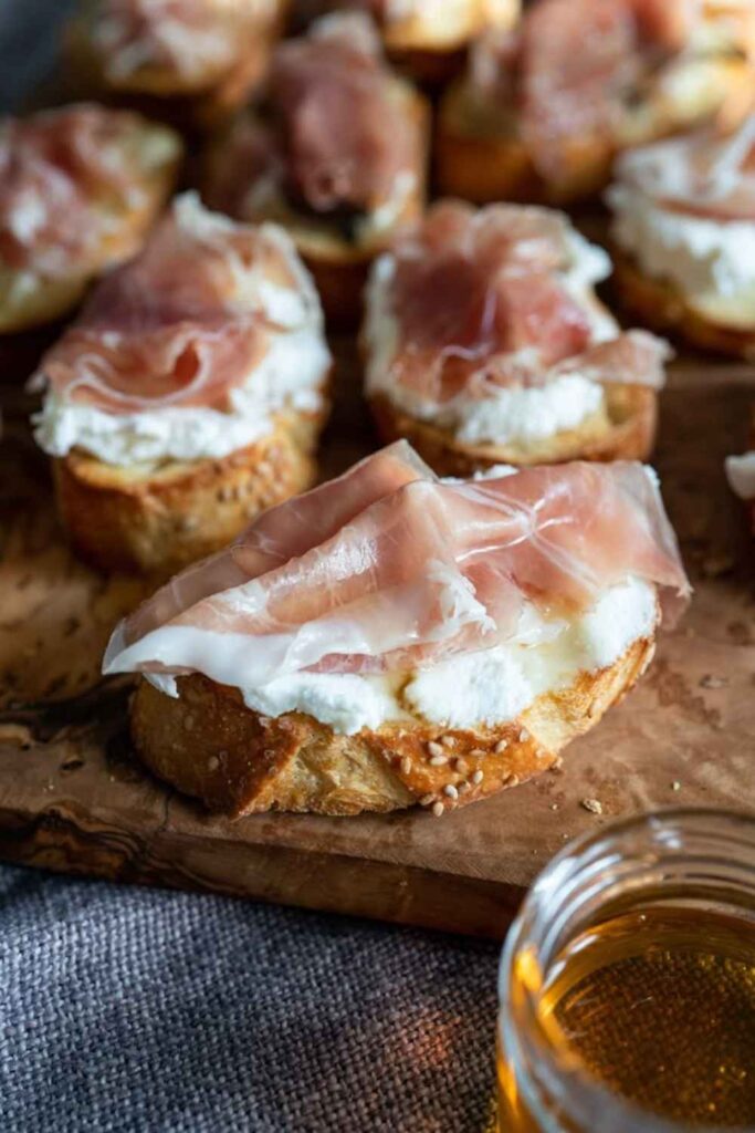 Ricotta Toast with Prosciutto and Honey