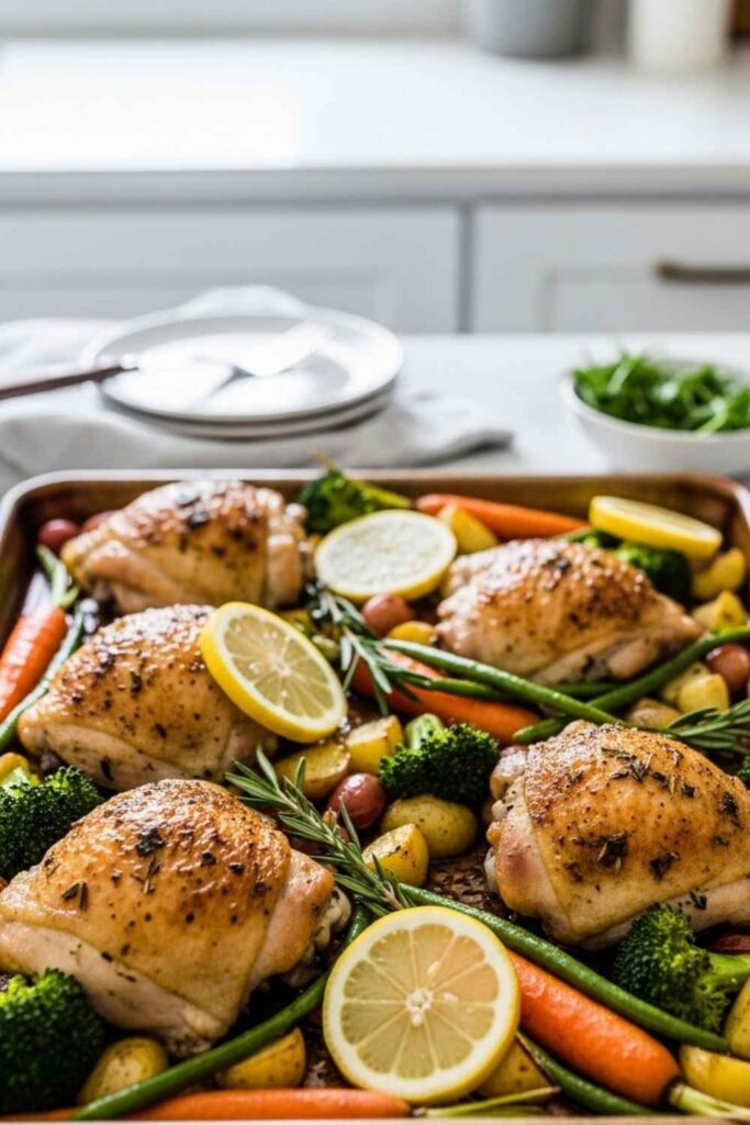 Sheet Pan Lemon Herb Chicken with Roasted Vegetables