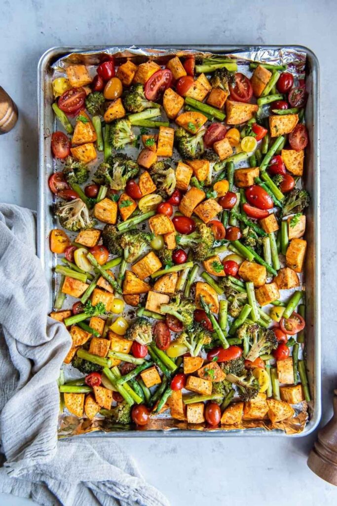 Sheet Pan Roasted Vegetables and Protein Combos