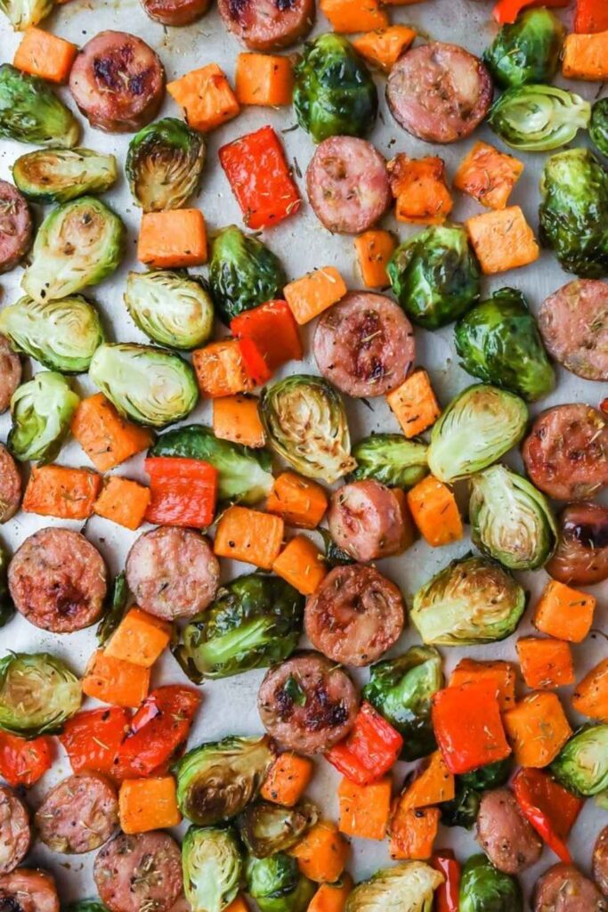 19 Easy 5-Ingredient Dinner Recipes That Actually Taste Like You Tried 4 Sheet Pan Sausage and Vegetables