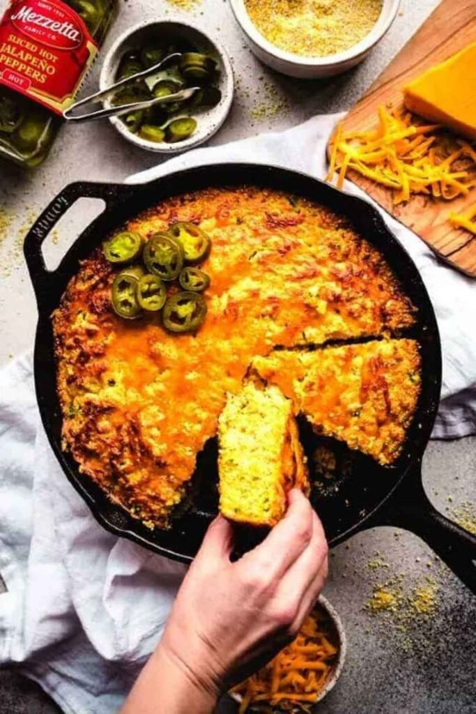 Skillet Cornbread and Chili Served Together