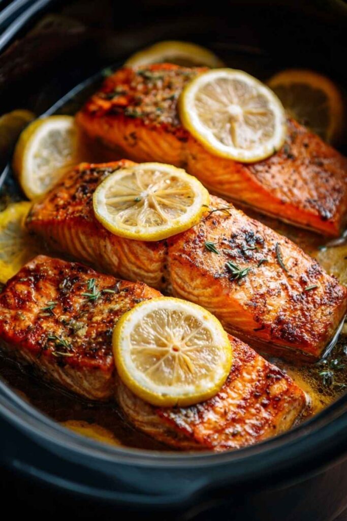 Slow Cooker Salmon with Dill and Capers
