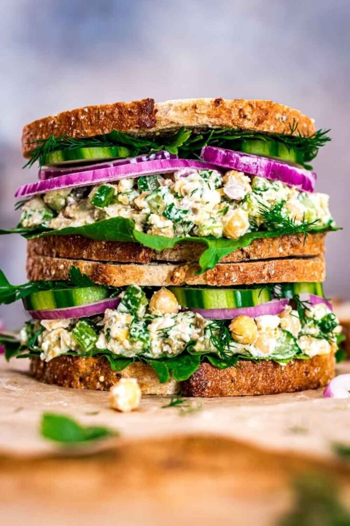 Smashed Chickpea and Feta Sandwich