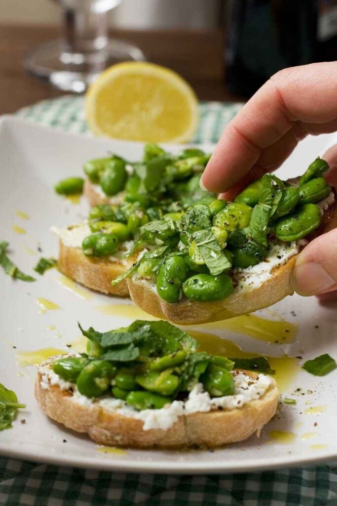 Smashed White Bean Toast with Lemon and Chili Flakes