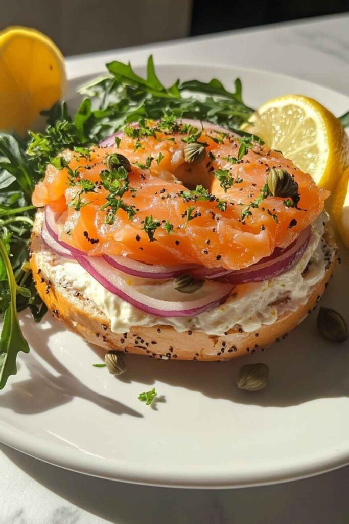 Smoked Salmon Cream Cheese Bagel Thin