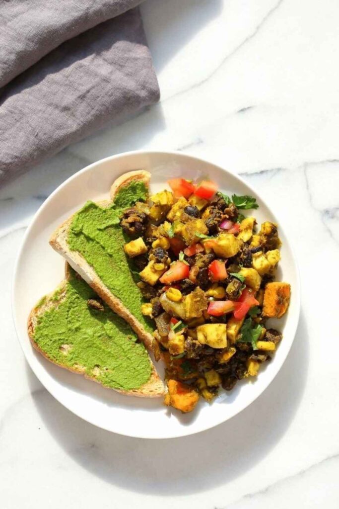 Spicy Tofu Scramble With Turmeric and Black Salt