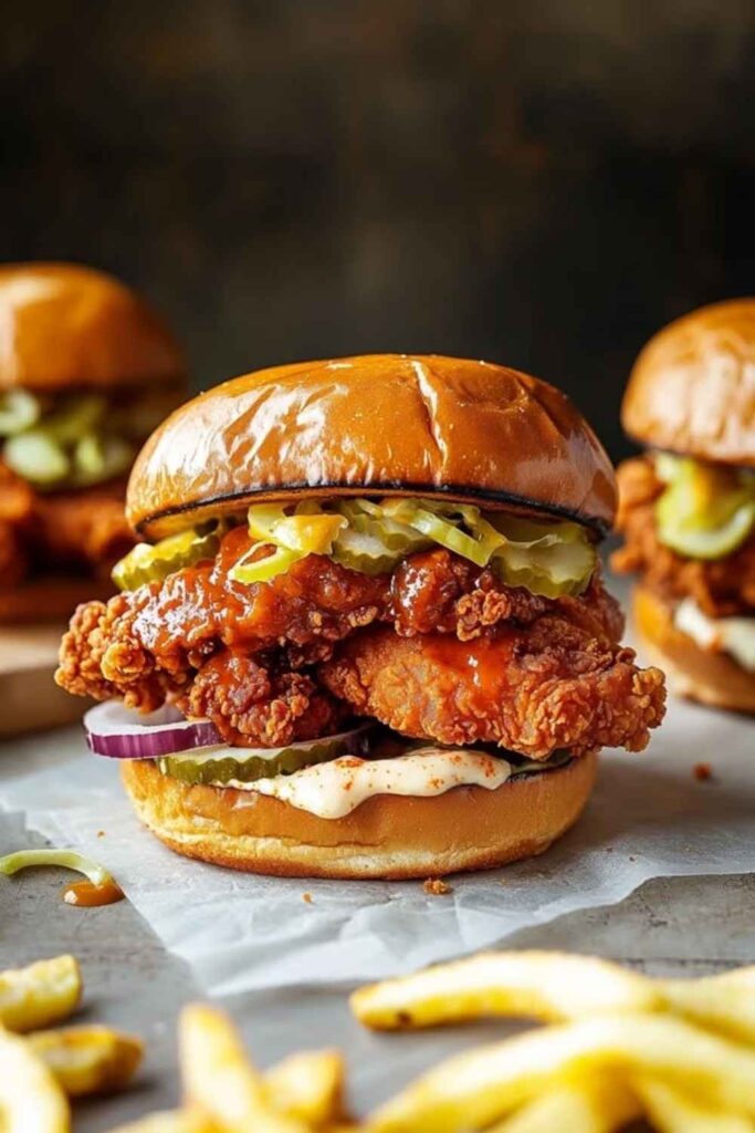 Spicy Air Fryer Nashville Hot Chicken Sandwich