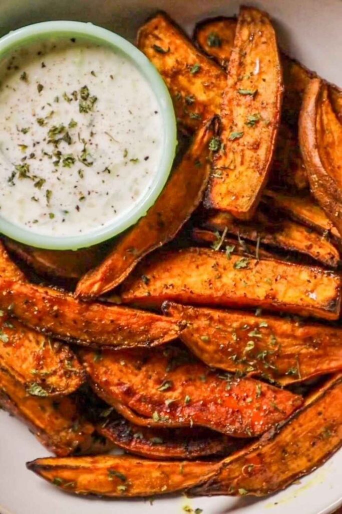 Sweet Potato Wedges with Yogurt Dip