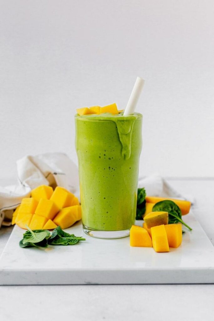 Tropical Green Smoothie With Mango and Spinach
