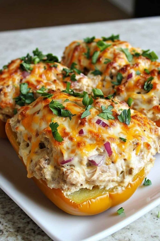 Tuna Melt Stuffed Mini Peppers