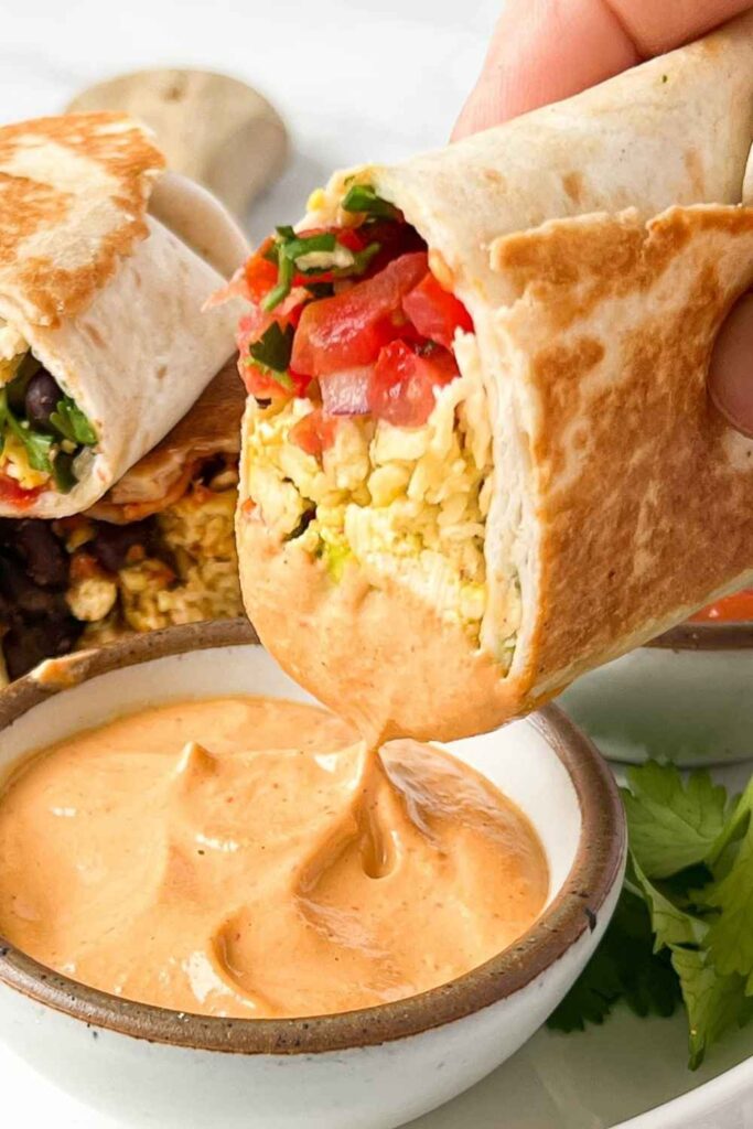 Vegan Breakfast Burrito With Black Beans and Roasted Salsa