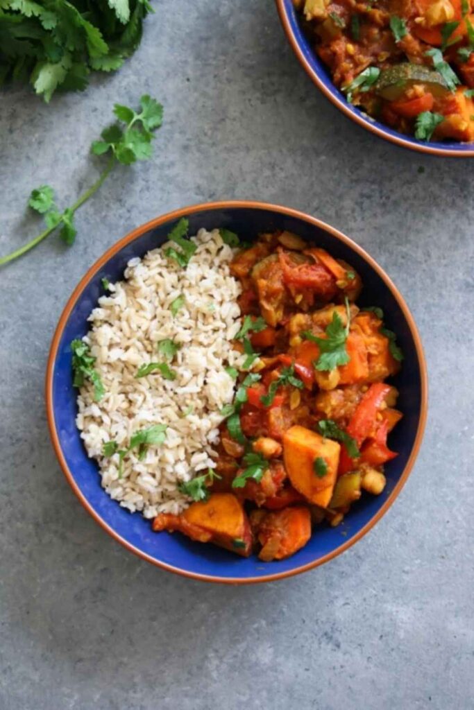 Vegetable and Chickpea Tagine with Dried Apricots