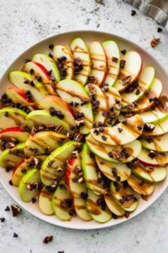 Apple Slices with Almond Butter and Flaky Salt