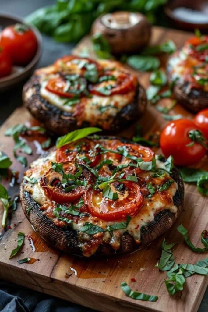 26 easy Vegetarian Meals That Are Actually Filling (No Sad Salads Required) 12 Caprese Stuffed Portobello Mushrooms